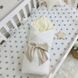 Плед в кроватку и коляску-Конверт для новорожденного с одеялом плюш-муслин ванильно-молочный 3604 фото