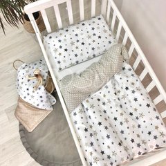 Дитячий Комплект в ліжечко Маленька Соня (MSonya) 3-е M.Sonya Baby Design Stars сіро-бежевий 2873 фото