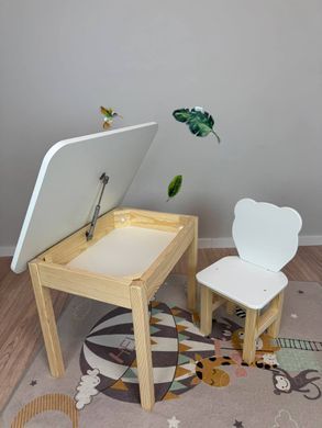 Столик та стільчик дитині від 2х років DecOKids Colors 2 для ігор, малювання, ліпки та навчання White