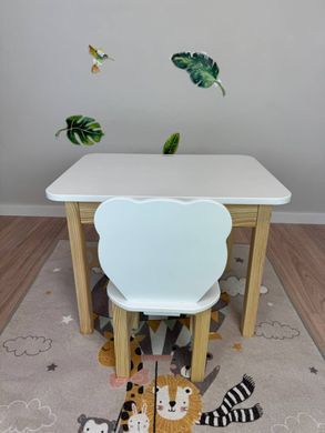 Столик та стільчик дитині від 2х років DecOKids Colors 2 для ігор, малювання, ліпки та навчання White