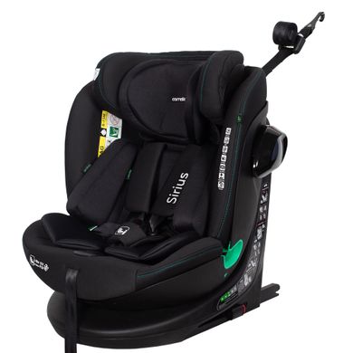 Автокрісло CARRELLO Sirius CRL-8808 i-Size (0-36кг) 40-150см ISOFIX Absolute Black та поворот на 360° CRL-8808-1 фото