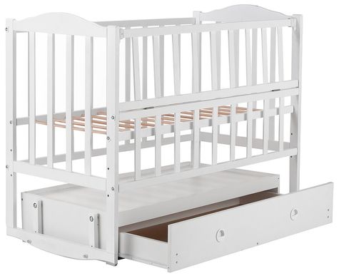 Кровать Babyroom Зайчонок ZL301 маятник, ящик, откидной бок белая 624701 фото
