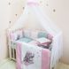 Балдахин на детскую кроватку M.Sonya Akvarel белый с розовым шарфиком 3081 фото