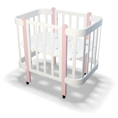 Дитяче ліжечко люлька Ingvart NIKA 5-в-1, білий+рожевий світлий, розмір 60 3190031017-5 фото