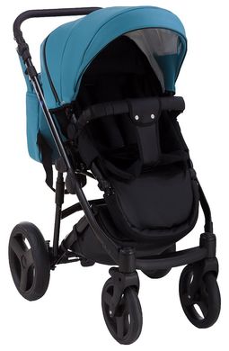 Детская коляска 2 в 1 Richmond (Ричмонд) Mirello кожа 100% М-20/30 голубой - черный 623870R фото