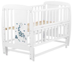 Кровать Babyroom Жирафик маятник, откидной бок DJMO-02 бук белый 625359 фото