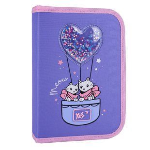 Пенал твердый одинарный с двумя клапанами Yes Purr Meow HP-04 533624      фото