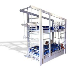 Двухъярусная спортивная кровать Капитан с ящиками и навесными элементами спальное место 190х80