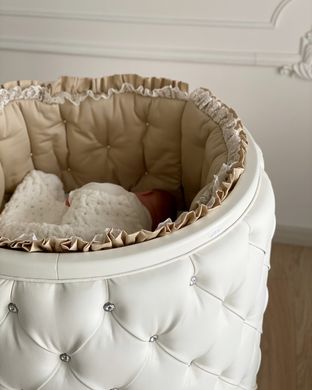 Премиум кроватка 9 в 1 ANU круглая для новорожденного White AN1 фото