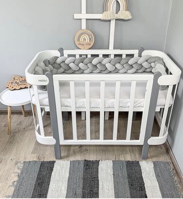 Детская кроватка люлька Ingvart NIKA 5-в-1, белый+серый, размер 60 3190031017-6 фото