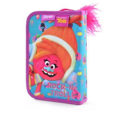 Пенал твердий 1Вересня одинарний з двома клапанами Trolls, 20.5*14*3.5 531521 фото