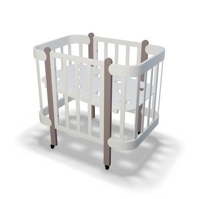 Детская кроватка люлька Ingvart NIKA 5-в-1, белый+серый, размер 60 3190031017-6 фото