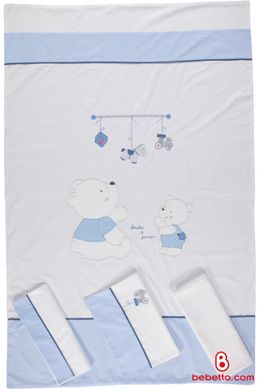 Детская постель Bebetto Bears 4 предмета white/blue 6883 фото