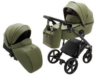Коляска 2 в 1 Bair Marcel кожа 100% BM-11 хаки 625724 фото