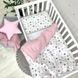 Детский Комплект в кроватку Маленька Соня (MSonya) 3-эл M.Sonya Baby Design Stars серо-розовый 3611 фото