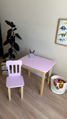 Комплект детский столик и стульчик DecOKids с ящиком Pink