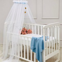 Балдахин на детскую кроватку M.Sonya Happy Baby с голубой лентой 3092 фото