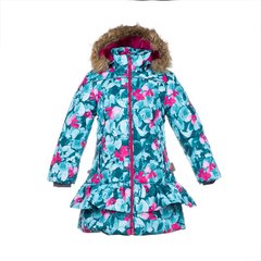 Зимнее пальто для девочек Huppa WHITNEY, цвет-мята с принтом