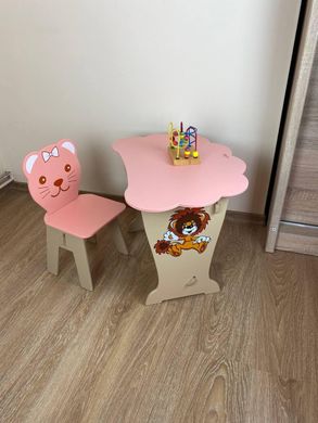 Супер детский столик Стол-парта с крышкой облачко и стульчик фигурный.Подарок!Подойдет для учебы, рисования, игры