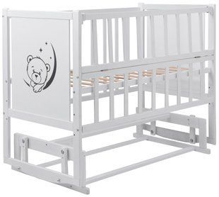 Кровать Babyroom Тедди ТР-02 ровное быльце, маятник, откидной бок белый 624695 фото
