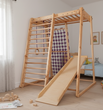 Детский спортивный уголок Sport Wood 150 см, дерево (бук/сосна) с горкой Кроха-3 "Кроха-3" Wood фото
