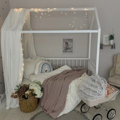 Комплект в ліжечко Маленька Соня (MSonya) постільної білизни варенка з рюшами молочний 3537 фото
