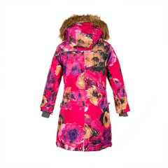Зимняя куртка для девочек Huppa MONA, цвет-фуксиа с принтом