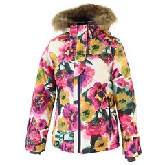 Зимняя куртка для девочек Huppa LOORE, цвет-белый с принтом