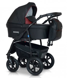 Коляска VERDI SONIC Plus 3 в 1 03 black / bordo 8859 фото