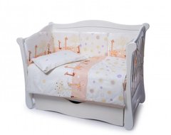 Детская постель Twins Comfort 4 элемента бампер подушки Жирафы беж 9287 фото