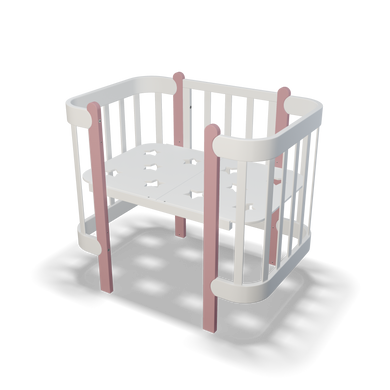 Детская кроватка люлька Ingvart NIKA 5 в 1, белый+розовый светлый, размер 70 3190031017-11 фото