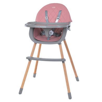 Стульчик для кормления El Camino LUMI ME 1111 с экокожи и деревянными ножками Pink ME 1111 Pink фото