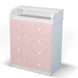 Комод-пеленатор с фрезеровкой сердечек светло-розовый 13343771 фото