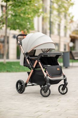 Прогулянковий дитячий візок Ninos Maxi 2025 з перекидною ручкою всесезонний Light Grey Gold