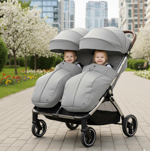Прогулянкова коляска для двійні Carrello Link CRL-6533 Cliff Grey 65331 фото