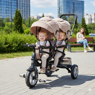 Детский трехколесный велосипед колясочного типа для двойни TURBOTRIKE MT 1004DUOS 2 MT 1004DUOS-3 фото