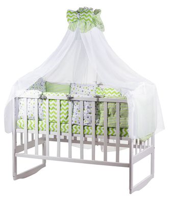 Детская постель Babyroom Bortiki lux-08 stars салатовый - белый 622613 фото