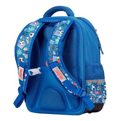 Рюкзак шкільний напівкаркасний 1Вересня S-105 Football синій 558307 фото