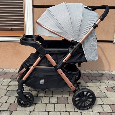 Прогулянковий дитячий візок Ninos Maxi 2025 з перекидною ручкою всесезонний Light Grey Gold