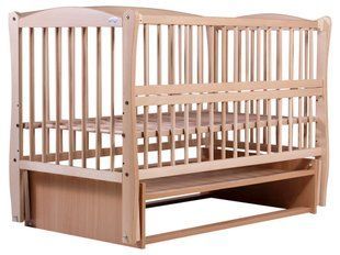 Ліжко Babyroom Еліт різьблення, маятник, відкидний бік DER-6 бук світлий (натуральний) 622023 фото