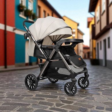 Прогулянковий дитячий візок Ninos Maxi 2025 з перекидною ручкою всесезонний Light Grey Graphite