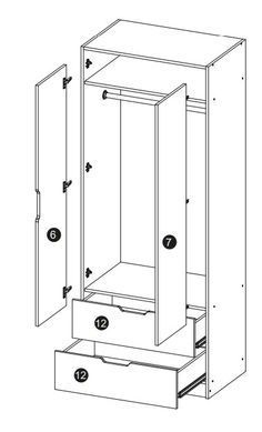 Шкаф 200х80 с ящиками Base System VDT-1