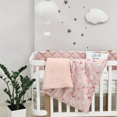 Плед в кроватку и коляску-Конверт для новорожденного с одеялом Бабочки 3455 фото
