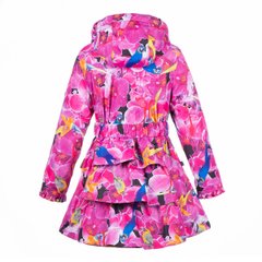 Демисезонное пальто для девочек Huppa LEANDRA, цвет-фуксиа с принтом