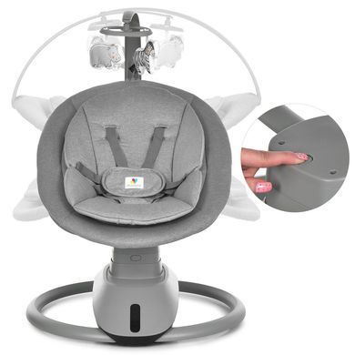 Умный укачивающий центр Bambi Sleep с Bluetooth и поворотом 360&deg; (до 15 кг) Gray 9313 фото